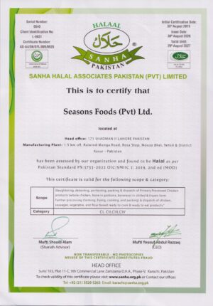 Sanha Halal certificate